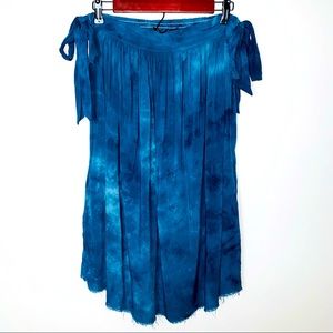 Blue Life Made in California Blue Tie Dye 100% Rayon Skirt With Pockets Small